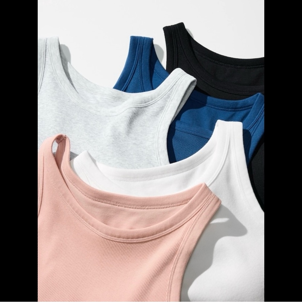Uniqlo Ribbed Cropped Bra Top blue - Picture 4 of 4